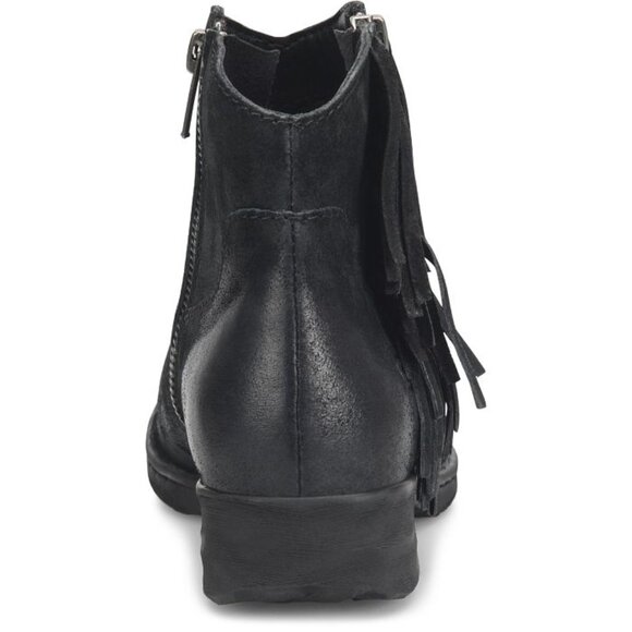 Born Women's Size 10 M Kenia Fringed Booties Boots Black Suede Leather - Picture 6 of 9